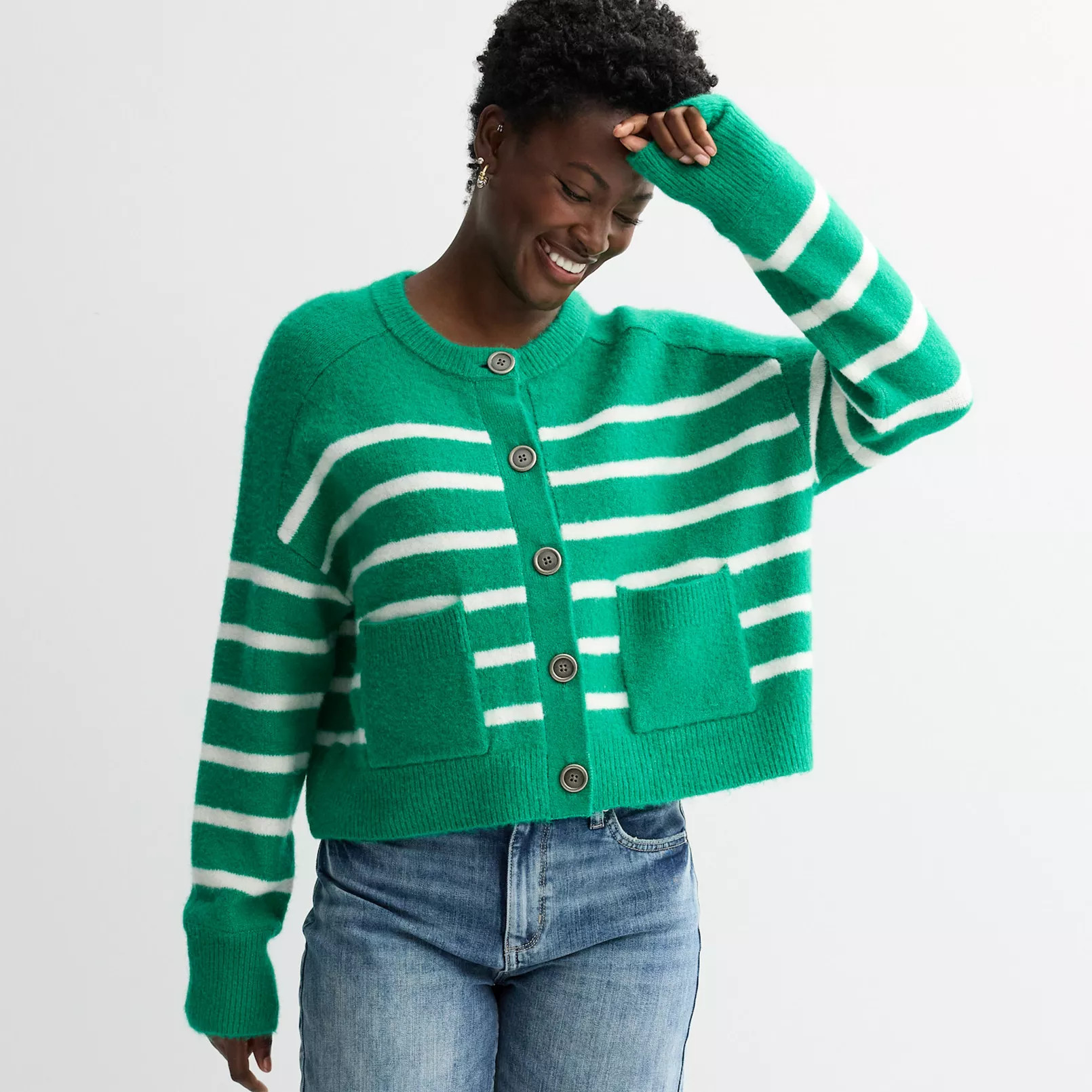 Women's Sonoma Goods For Life® Boxy Button Front Cardigan | Kohl's
