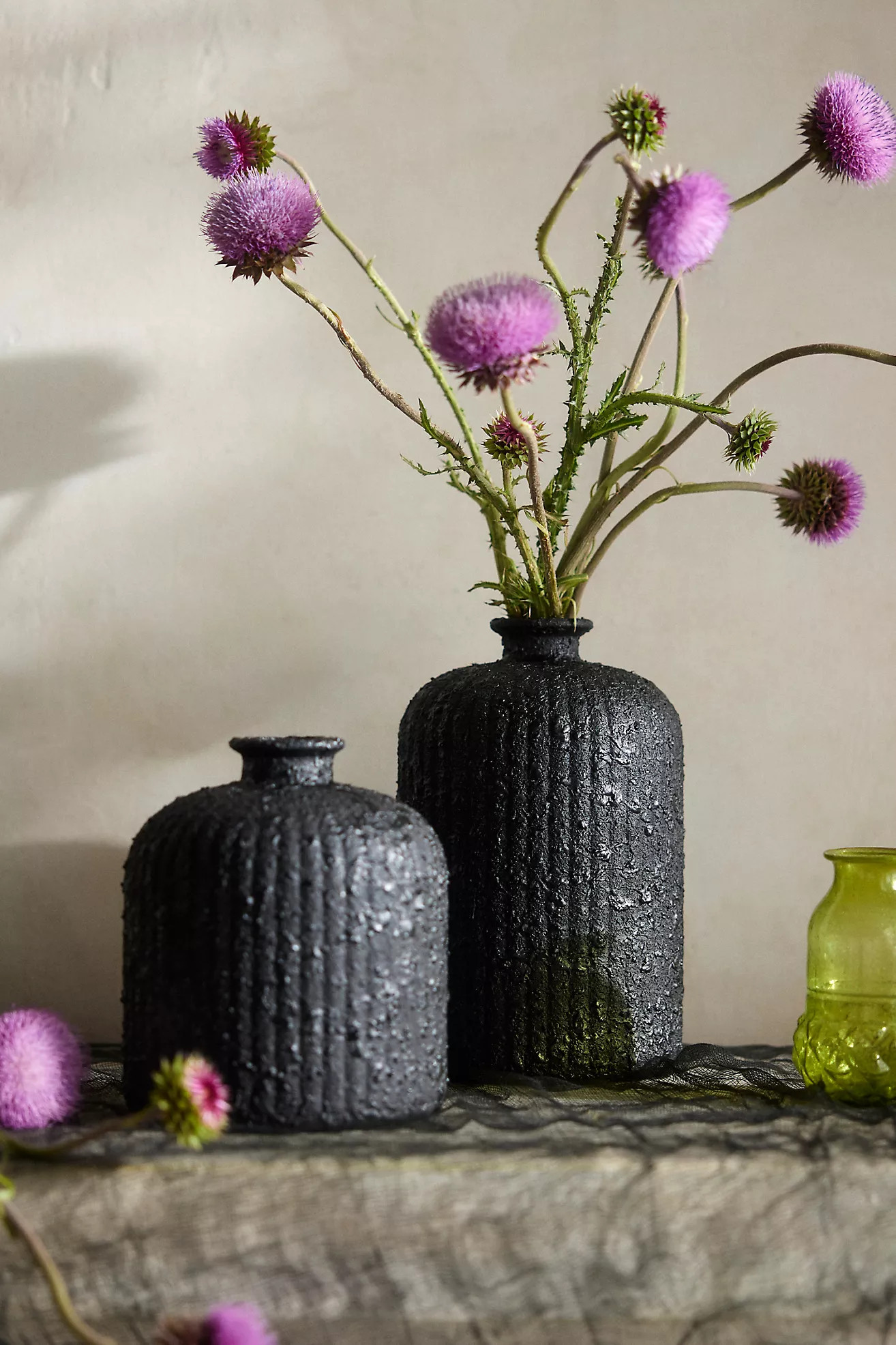 Textured Black Recycled Glass Vase | Anthropologie (US)