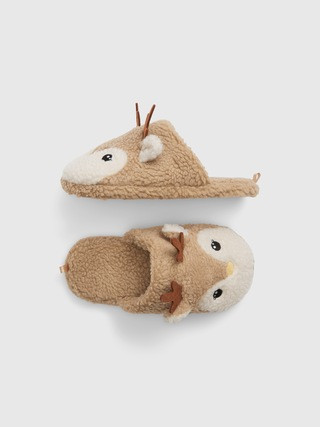 Kids Reindeer Sherpa  Slippers | Gap (US)