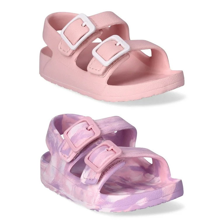 Wonder Nation Baby Buckle Sandals 2-Pack | Walmart (US)