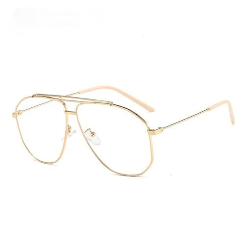 XLUMIO Alloy Polygon Sunglasses For Men Sun Glasses Women Retro Pink Clear Oversize Shades,Gold Clear,one size | Amazon (US)