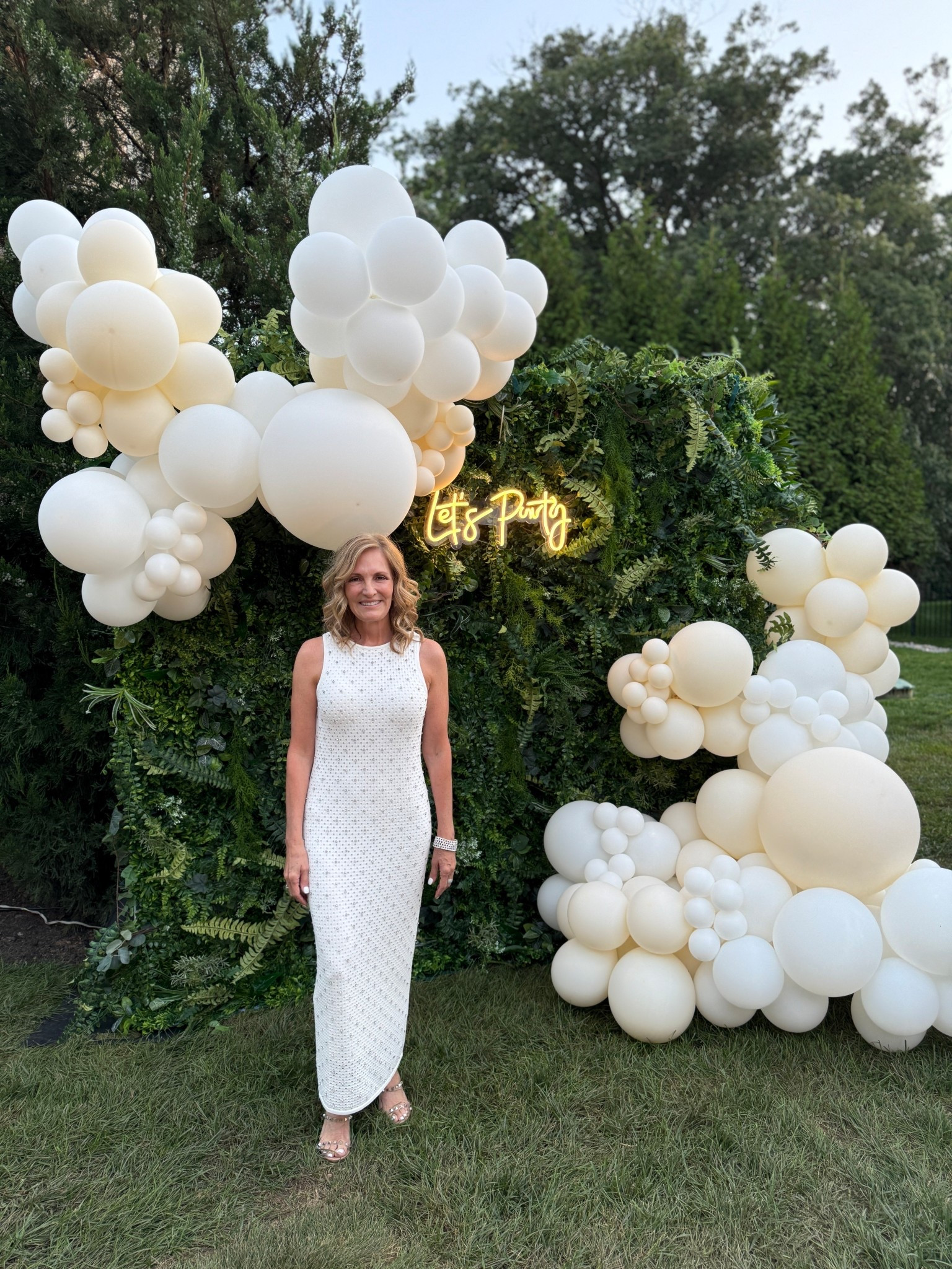This all white dress with sparkles was perfect for a summers night party 

#LTKPetite #LTKOver40