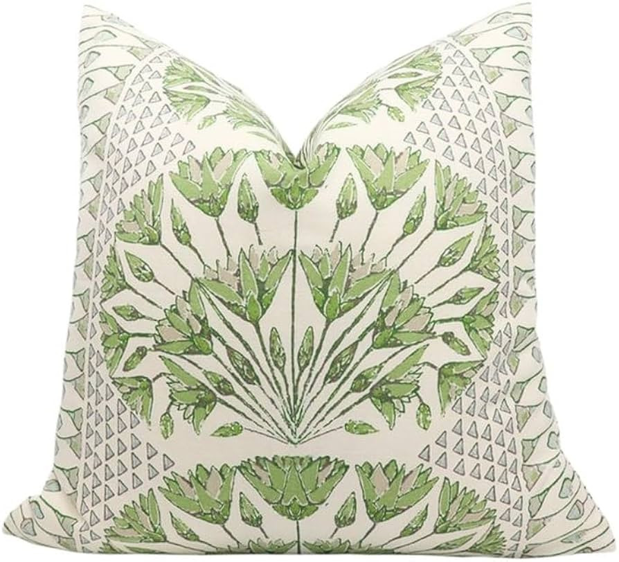 Pillow Cover in Green and White | Amazon (US)