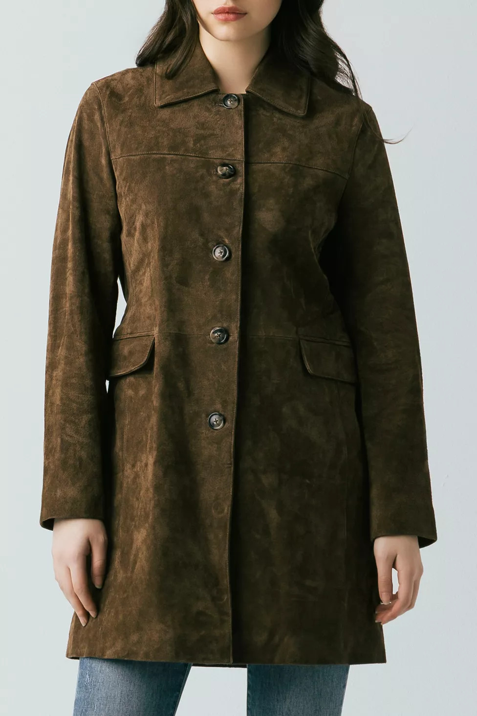 BLANKNYC Black Coffee Long Suede Jacket | Urban Outfitters (US and RoW)