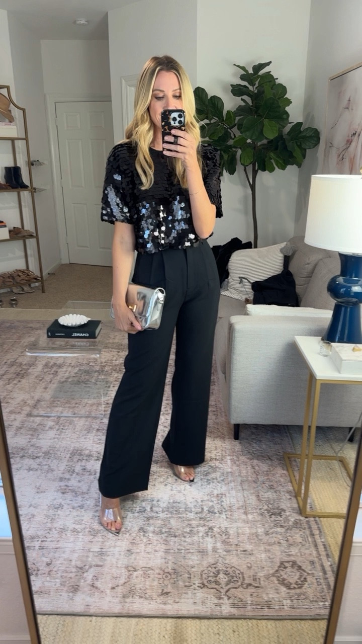 Holiday outfit
Christmas party
Sequin top - size small
Black pants - 27 long
Linking similar heels


#LTKfindsunder100 #LTKfindsunder50 #LTKHoliday