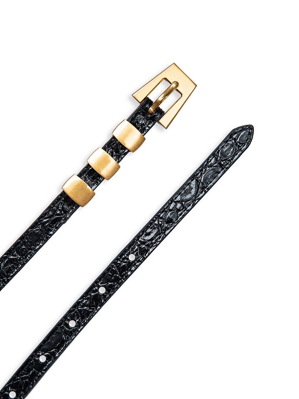 Vic Circular Croc-Embossed Leather Belt | Saks Fifth Avenue