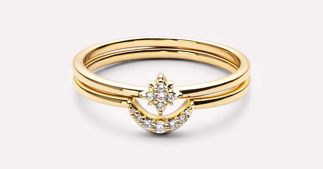 Moon and Star Rings - Sky Set | Ana Luisa