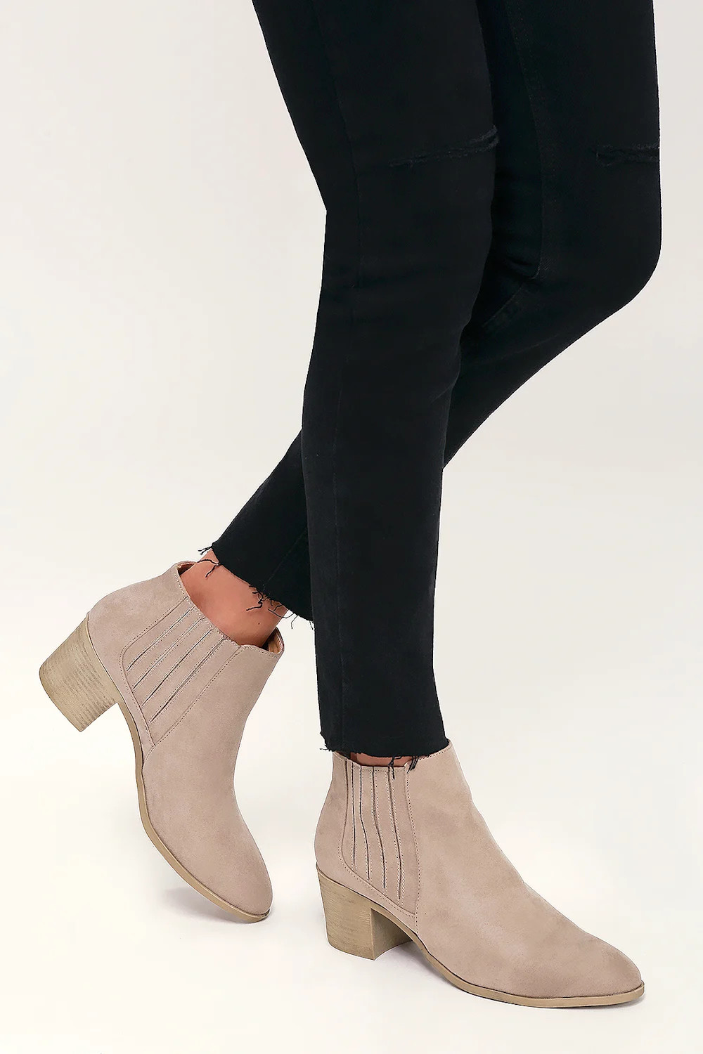 Shasta Taupe Suede Ankle Booties | Lulus (US)