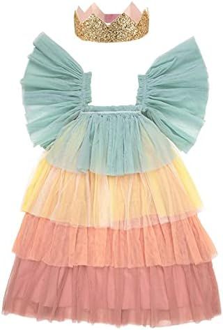 Meri Meri Rainbow Ruffle Princess Costume 3-4 Years | Amazon (US)