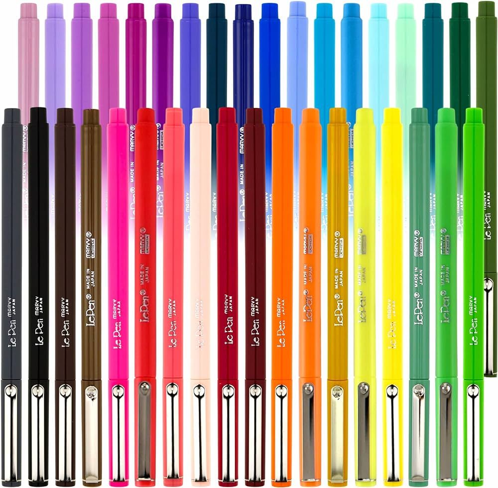 Uchida Le Pens Multicolor Set - 36 Colors Complete Set - Le Pen Pens for Journaling - Smudge Proo... | Amazon (US)
