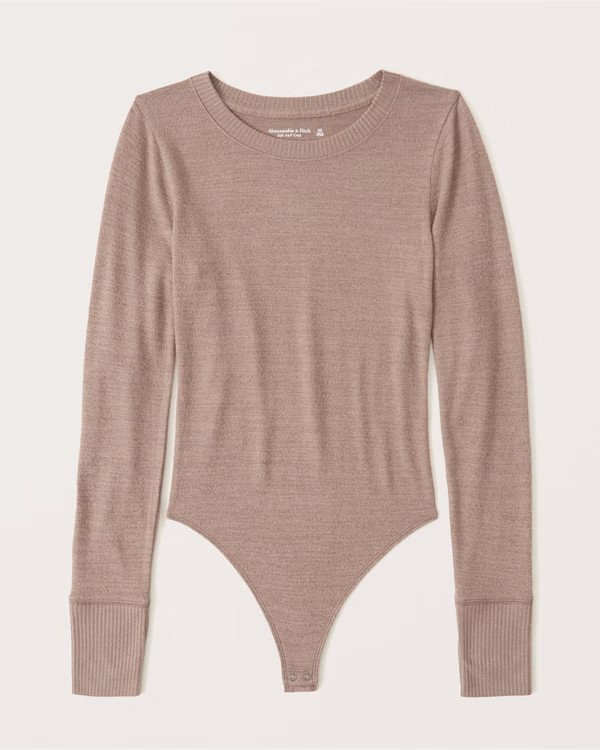 Long-Sleeve Cozy Crewneck Bodysuit | Abercrombie & Fitch (US)