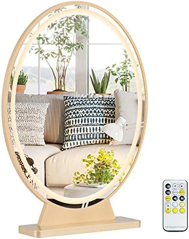 Tangkula Vanity Makeup Mirror with Lights, Round HD Lighted Mirror w/Remote Control, 4 Colors Lig... | Amazon (US)