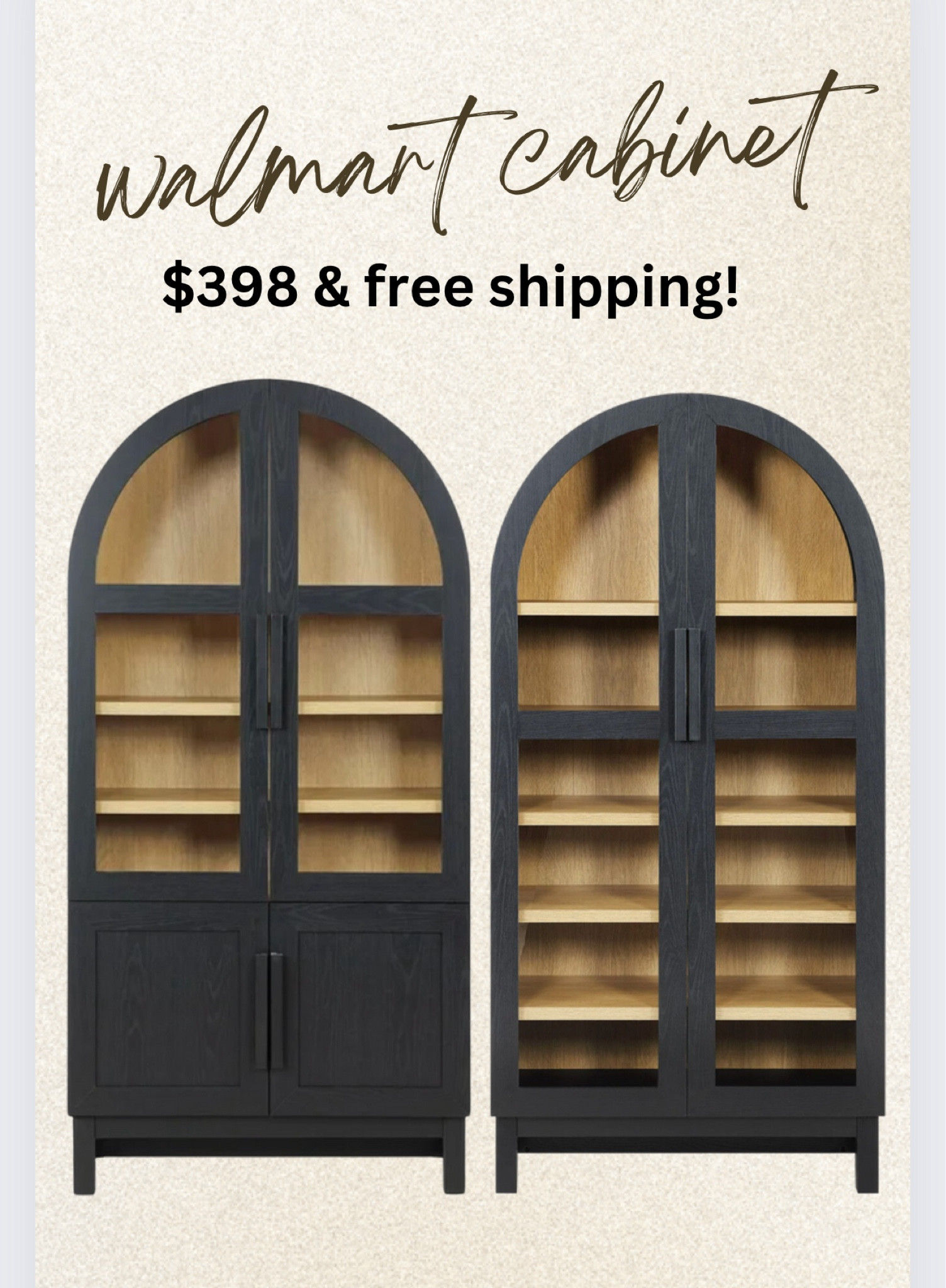 I just ordered the one on the right yesterday and it already arrived today with free shipping! It requires assembly but it’s such a good alternative to the $2000 similar cabinet!! 

#LTKHome #LTKFamily