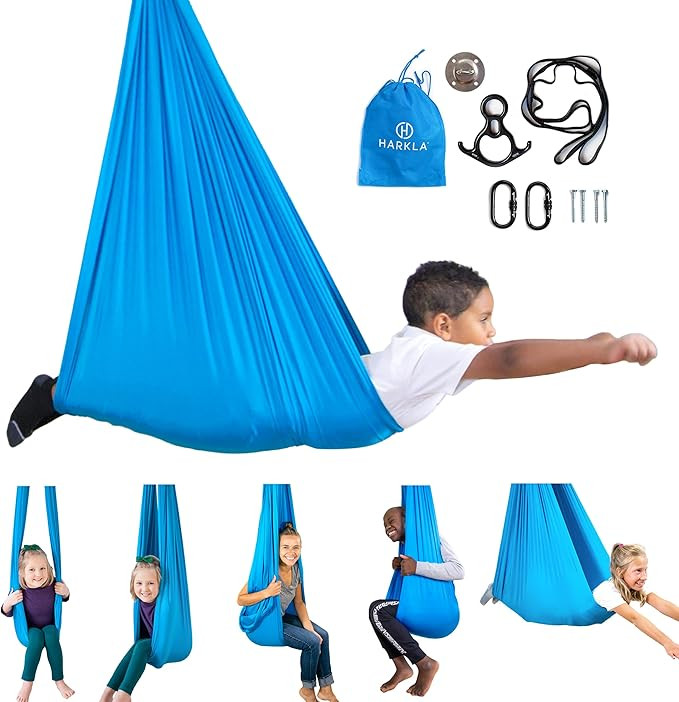 Harkla Sensory Swing for Kids & Adults - Holds 300lbs, Indoor Outdoor Sensory Swing for Hug like ... | Amazon (US)