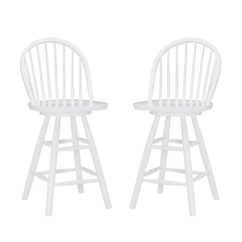 Set of 2 Erica Counter Height Barstools White - Linon | Target