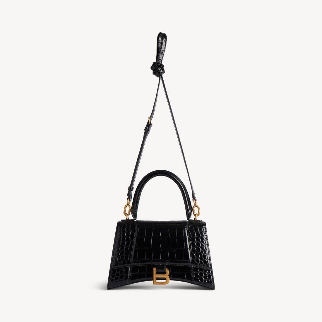 hourglass small handbag crocodile embossed | Balenciaga