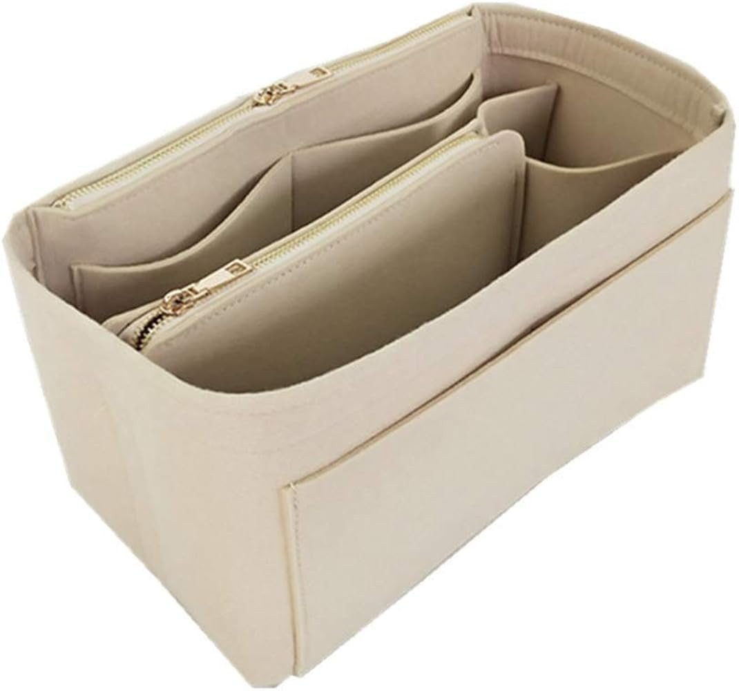 KYSA Makeup Bag, Purse Organizer Insert Felt Bags Handbag with Zipper Tote Shaper Portable Multi ... | Amazon (US)