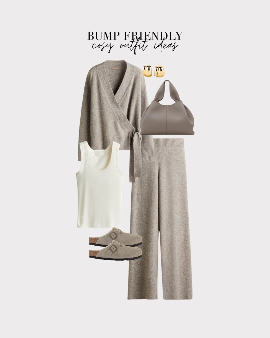 Bump friendly cosy outfit ideas that you can wear whether you’re pregnant or not I just tend to size up a bit to accommodate bump ✨ lovely wrap cardigan could also be BF ❤️ 

#LTKwinter #LTKuk #LTKmaternity