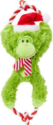 Frisco Holiday Monkey Plush with Rope Squeaky Dog Toy | Chewy