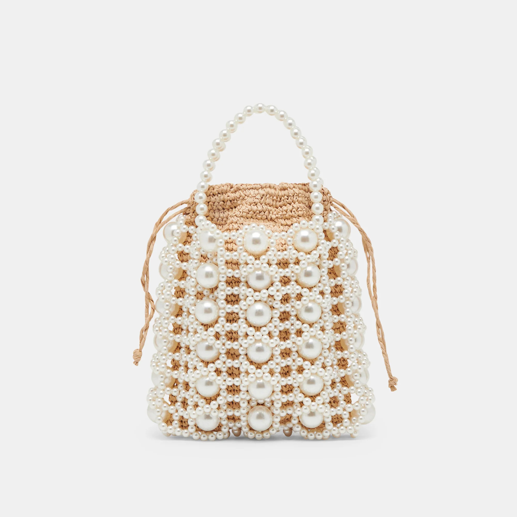 ADELINE HANDBAG NATURAL PEARL RAFFIA | DolceVita.com