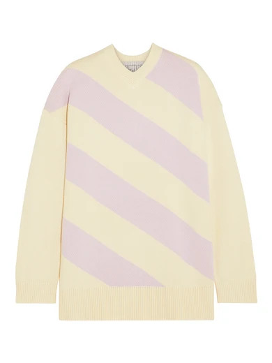 Victor Glemaud - Oversized Striped Cotton And Cashmere-blend Sweater - Cream | NET-A-PORTER (US)