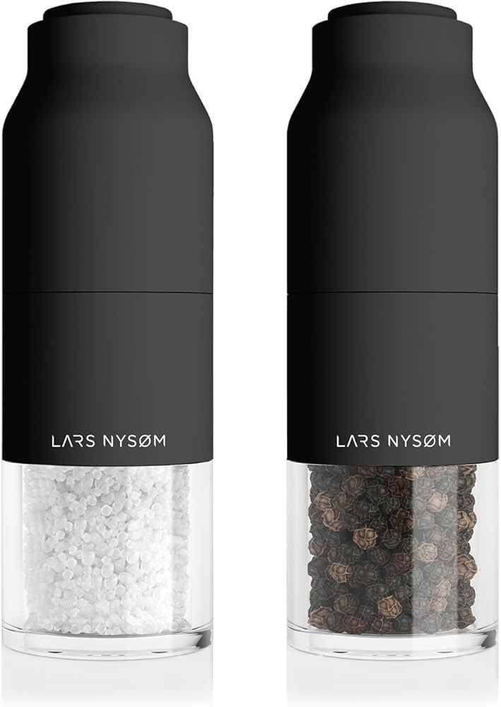 LARS NYSØM Stainless Steel Salt and Pepper Mill Set with Adjustable Ceramic Grinder I Manual Spi... | Amazon (US)
