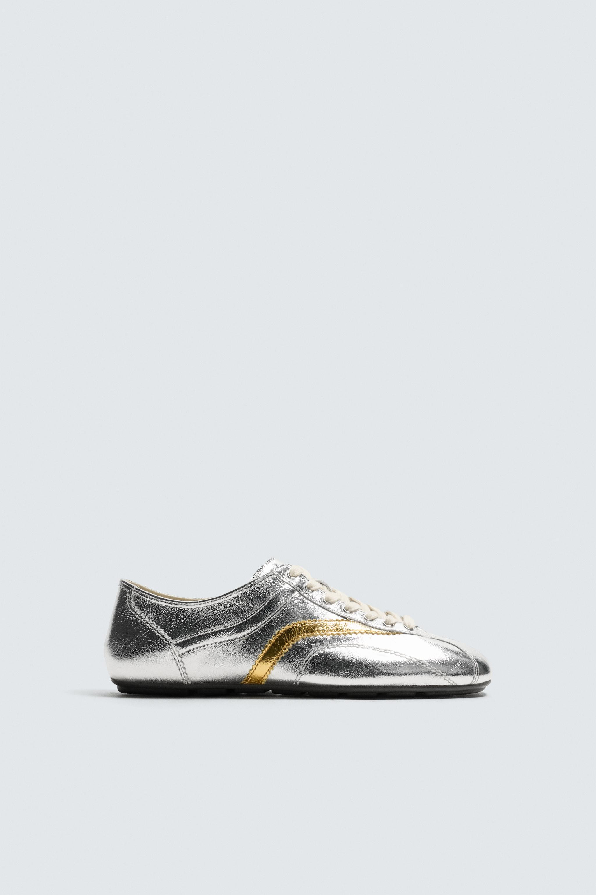 METALLIC LEATHER TRAINERS HARRY LAMBERT FOR ZARA x DISNEY | Zara US