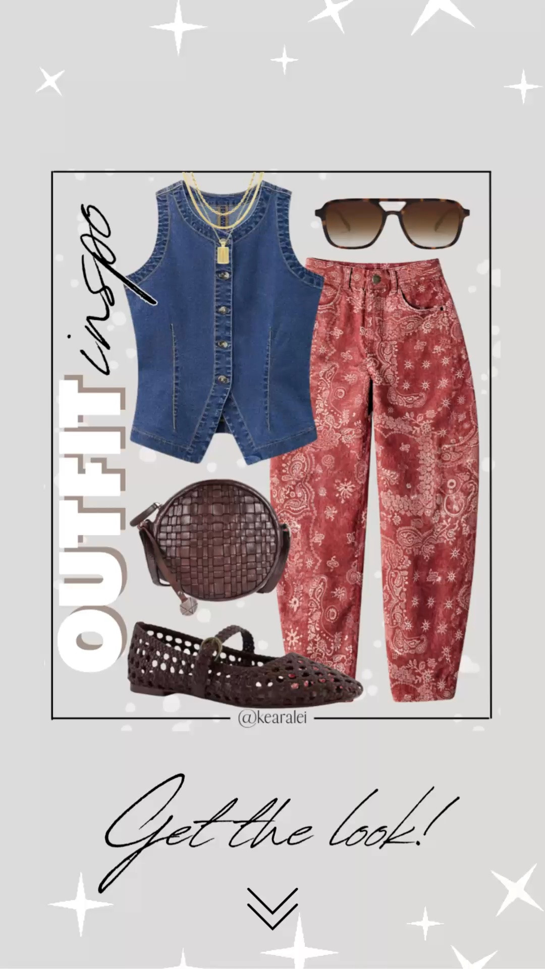 Summer outfits back to school fall outfits cute outfits cool mom outfit Amazon fashion red bandana print paisley pattern barrel jeans free people denim pocket pants bandana Pants Women Baggy Y2K Cargo Pants High Waisted Wide Leg jeans denim dark wash button up denim vest sleeveless shirt denim tank top dark brown woven ballet flats Mary Jane shoes mesh flats with brown genuine leather woven round purse carry all bag bum bag purse crossbody aviator sunglasses gold necklaces chain necklace || #amazon #outfit #walmart #spring #summer #freepeople #barrel #affordable #vest
.
.
.

Fitness Wear, Activewear, exercise outfit, workout leggings, sports bra, Lulu lemon, free people motion active athleisure Amazon fashion, teacher outfits, business casual, casual outfits, neutrals, street style, Midi skirt, Maxi Dress, Swimsuit, Bikini, Travel, skinny Jeans, Puffer Jackets, Concert Outfits, Cocktail Dresses, Sweater dress, Sweaters, cardigans Fleece Pullovers, hoodies, button-downs, Oversized Sweatshirts, Jeans, High Waisted Leggings, dresses, joggers, fall Fashion, winter fashion, leather jacket, Sherpa jackets, Deals, shacket, Plaid Shirt Jackets, apple watch bands, lounge set, Date Night Outfits, Vacation outfits, Mom jeans, shorts, sunglasses, Disney outfits, Romper, jumpsuit, Airport outfits, biker shorts, Weekender bag, plus size fashion, Stanley cup tumbler Target, Abercrombie and fitch, Amazon, Shein, Nordstrom, H&M, forever 21, forever21, Walmart, asos, Nordstrom rack, Nike, adidas, Vans, Quay, Tarte, Sephora, lululemon, free people, j crew jcrew factory, old navy

#LTKootd #LTKSeasonal #LTKSaleAlert