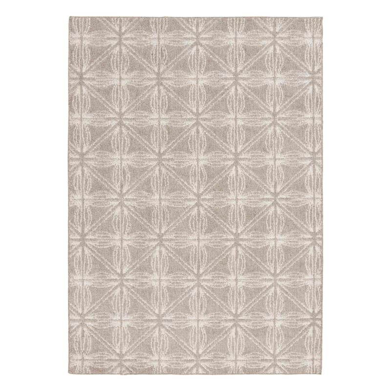 Taupe & Ivory Acadia Loop Diamond Design Outdoor Area Rug, 5x7 | At Home