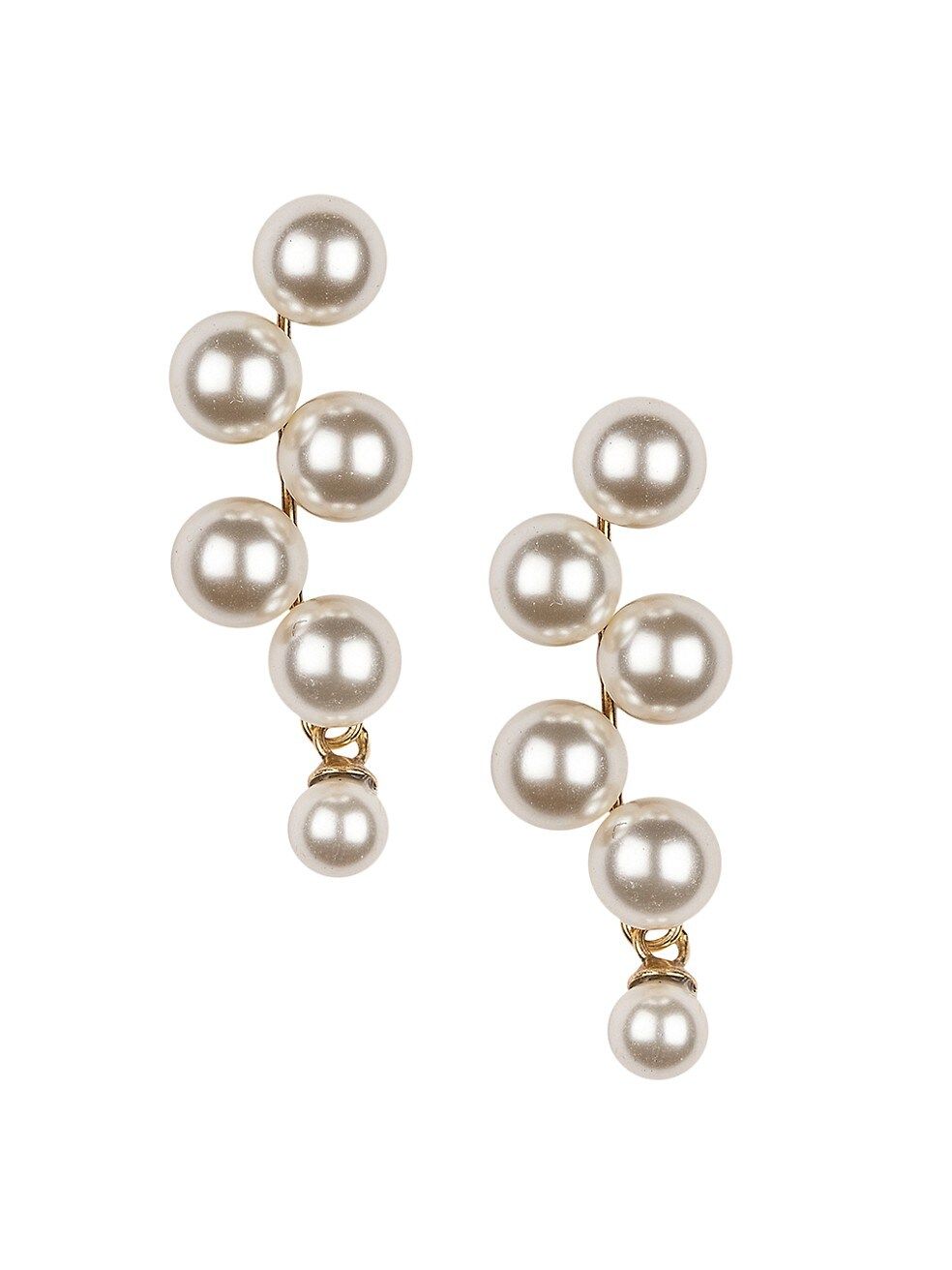 Jennifer Behr Marcella 18K Gold-Plated &amp; Glass Pearl Drop Earrings | Saks Fifth Avenue