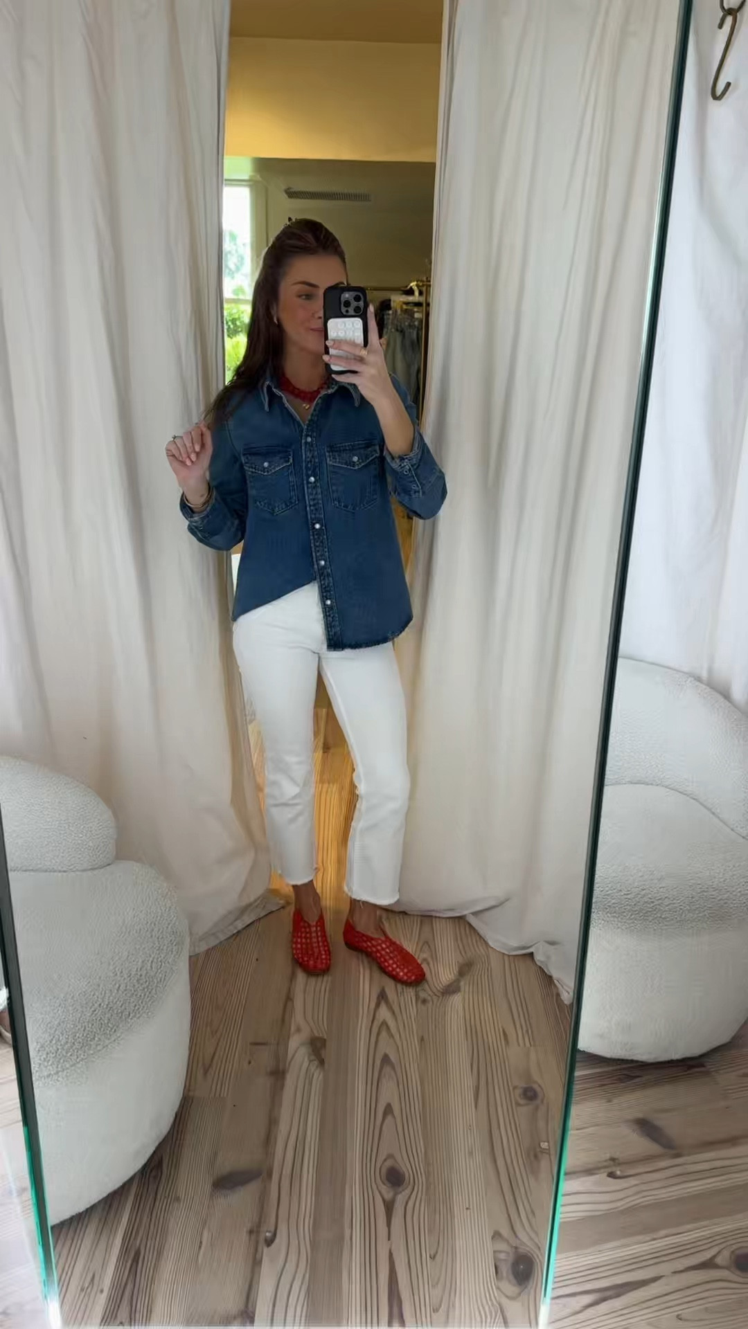 Couldn’t link exact shirt but these are similar!! 