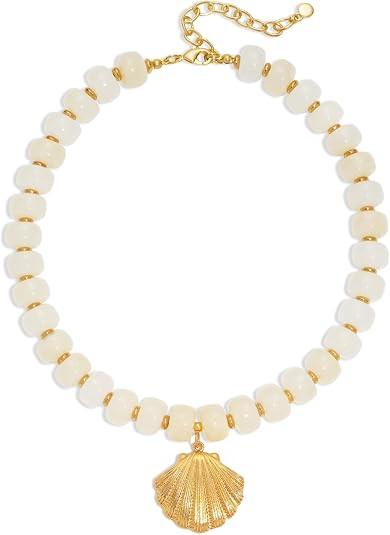 WOWORAMA Summer Beach Necklace for Women Colorful Chunky Beaded Necklaces with Sun Fish Shell Sta... | Amazon (US)