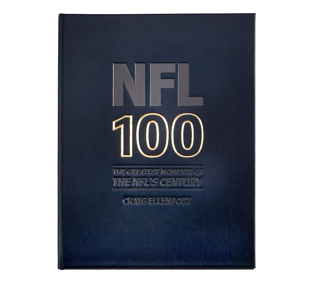 Leather NFL 100 Greatest Moments Coffee Table Book, Navy | Pottery Barn (US)
