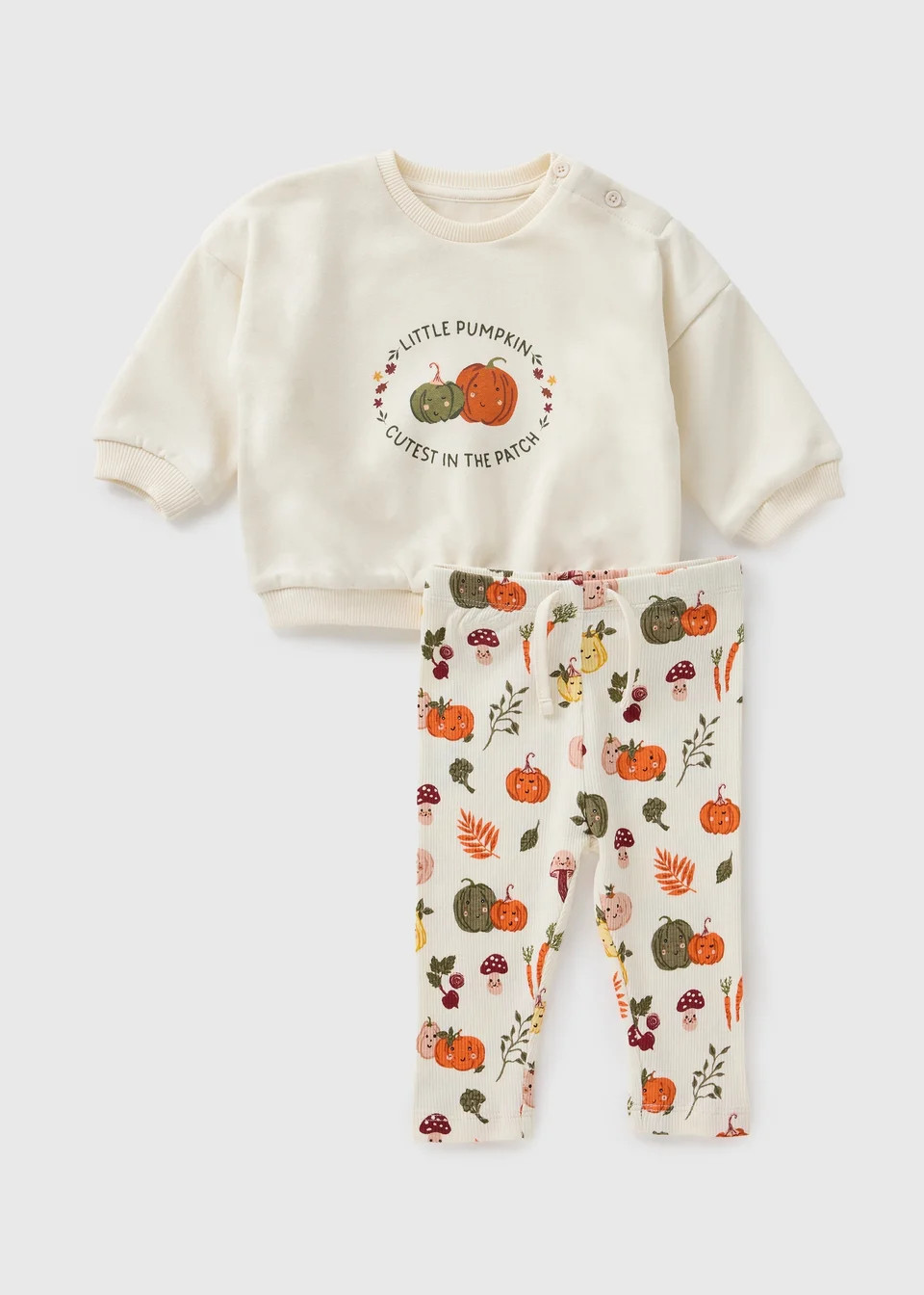 Baby Cream Pumpkin Sweatshirt & Leggings Set (Newborn-23mths) - Age 6 - 9 Months | Matalan (UK)