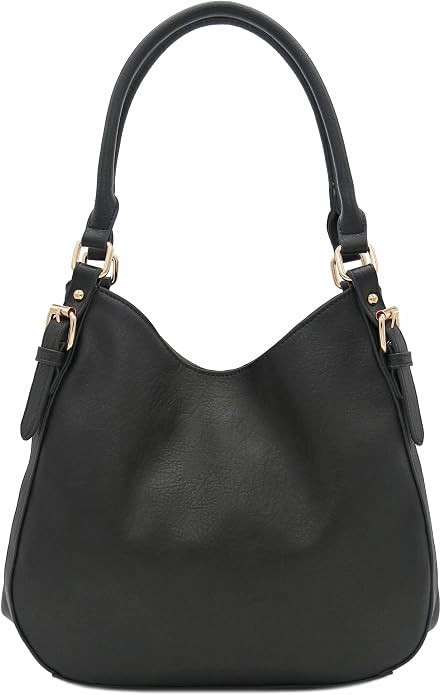Lightweight 3 Compartment Faux Leather Medium Hobo Bag | Amazon (US)