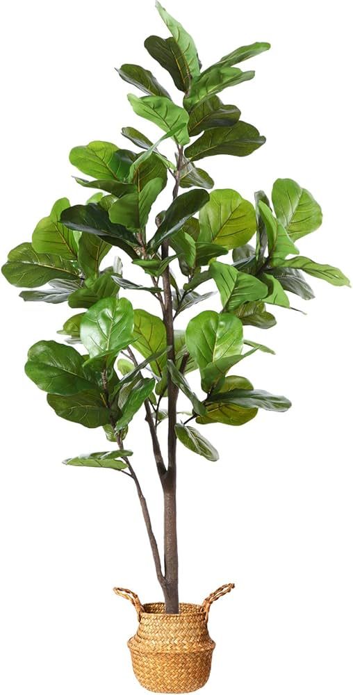 MOSADE Artificial Fiddle Leaf Fig Tree 65" Fake Potted Ficus Lyrata Plant with Handmade Seagrass ... | Amazon (US)