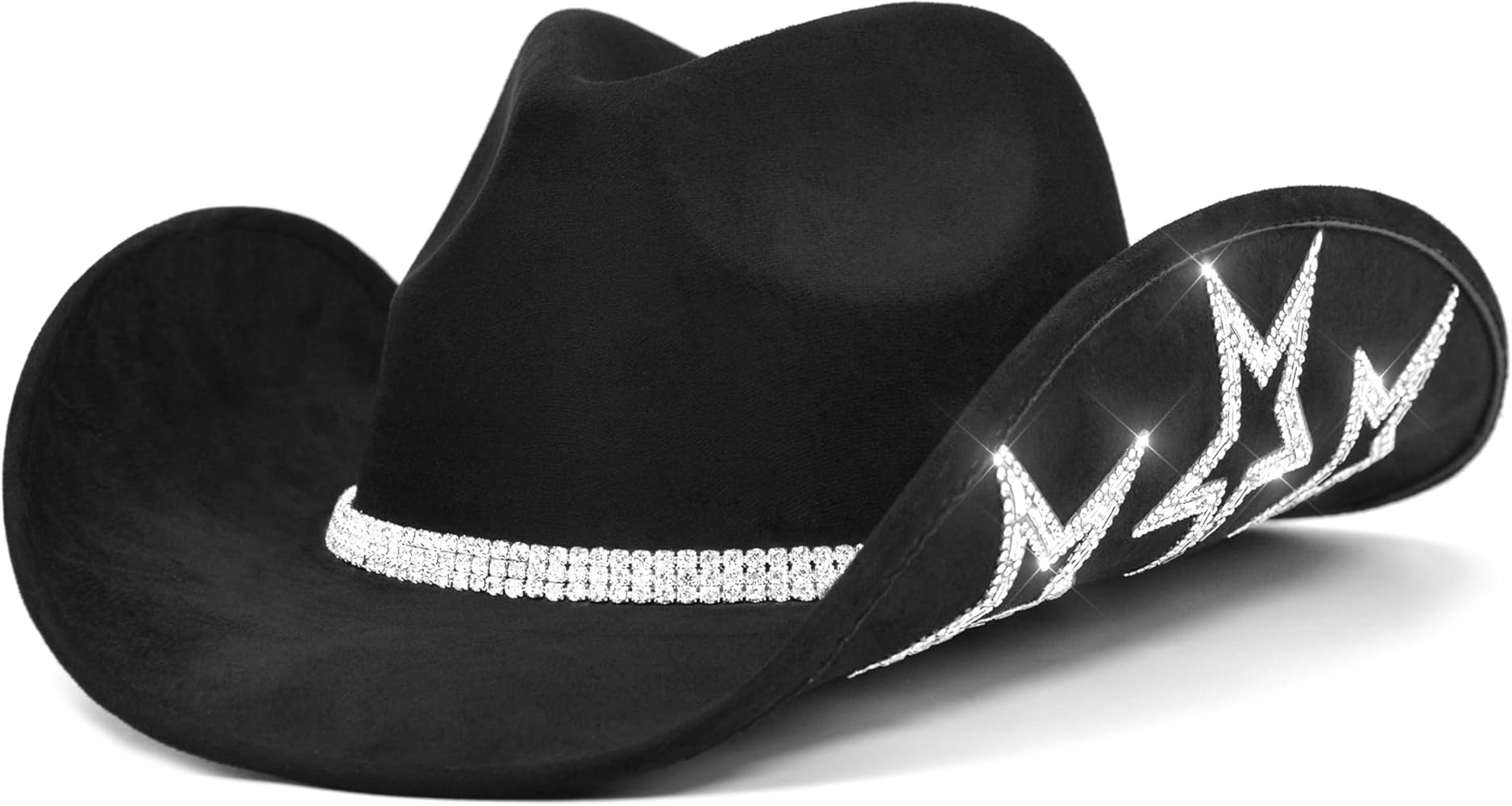 Keilin Rhinestone Cowgirl Hat Disco Cowboy Hat Felt Western Nashville Bachelorette Party Hat for ... | Amazon (US)