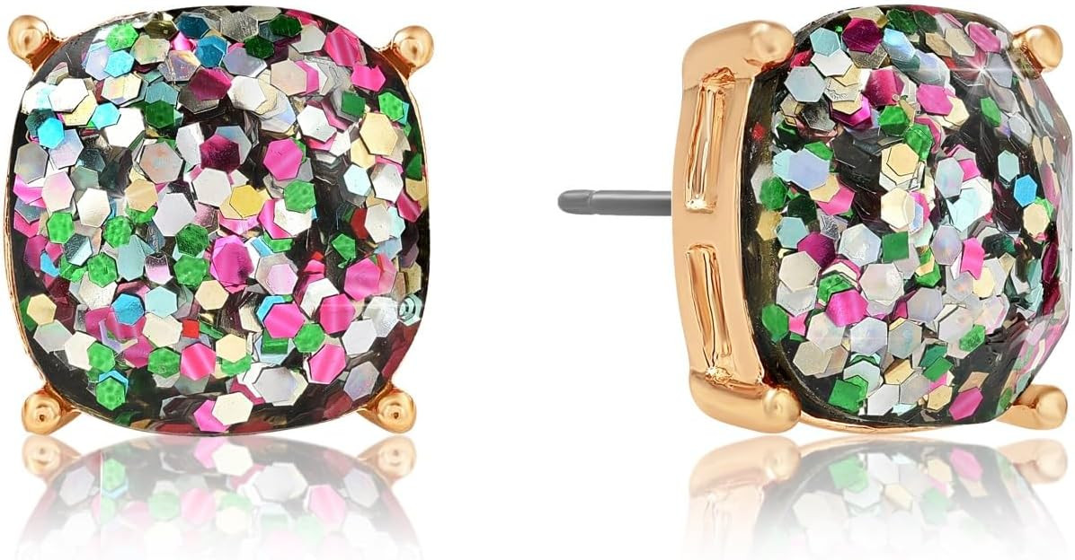 Large Square Stud Earrings for Women - Big Sparkly Rhinestone Stud Earrings, Hypoallergenic and S... | Amazon (US)