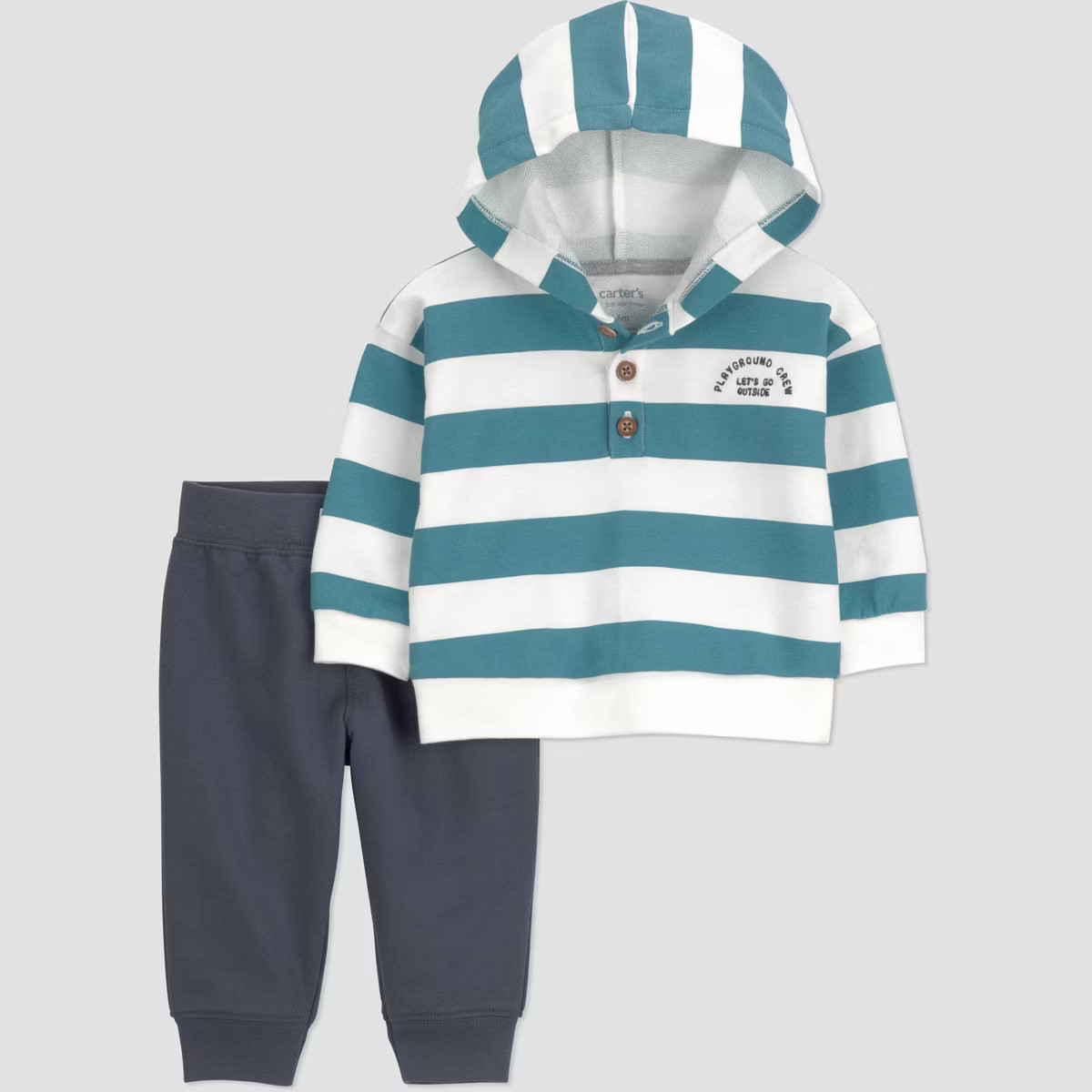 Carter's Just One You® Baby Boys' 2pc Playground Crew Striped Hooded Sweatshirt and Jogger Pants... | Target