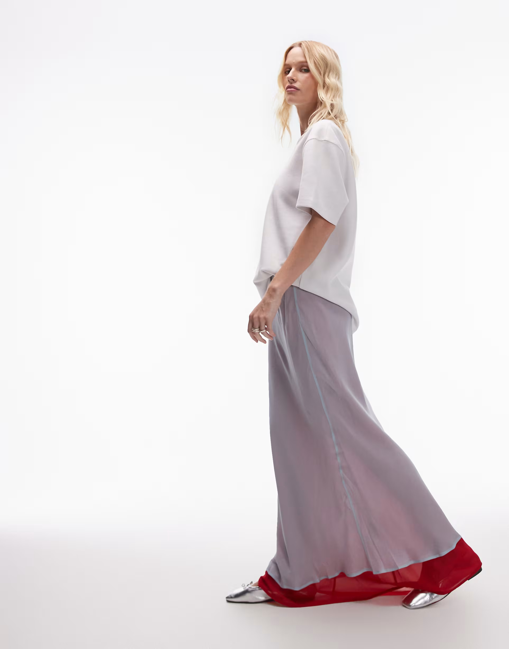 VRG GRL energy maxi skirt in powder blue | ASOS (Global)