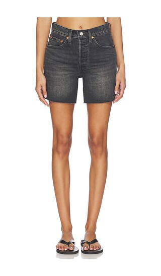 LEVI'S 501 Mid Thigh Short in Black. Size 25. Also in 26, 24, 27, 28, 29, 30, 31, 32. | Revolve Clothing (Global)