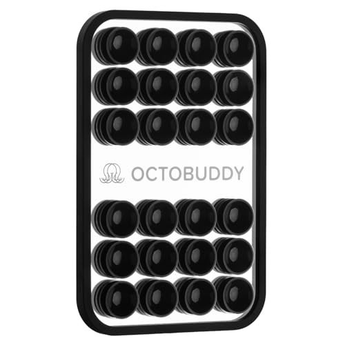 OCTOBUDDY Mirror - OG Suction Cup Phone Mount - Silicone Suction Grip Mobile Holder with Built-in Mirror - Hands-Free Selfies and Videos - Content Creator Accesory - 2.6″ x 3.9″, Empire Strikes Black | Amazon (US)