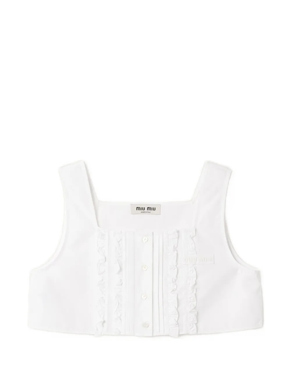 Miu Miu poplin crop top - White | Farfetch Global
