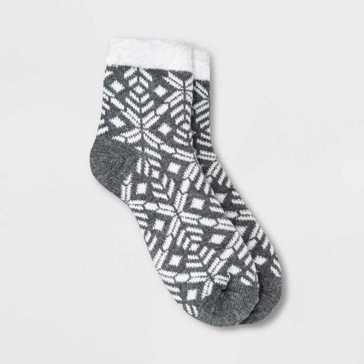 Women's Geo Double Lined Cozy Ankle Socks - A New Day™ 4-10 | Target