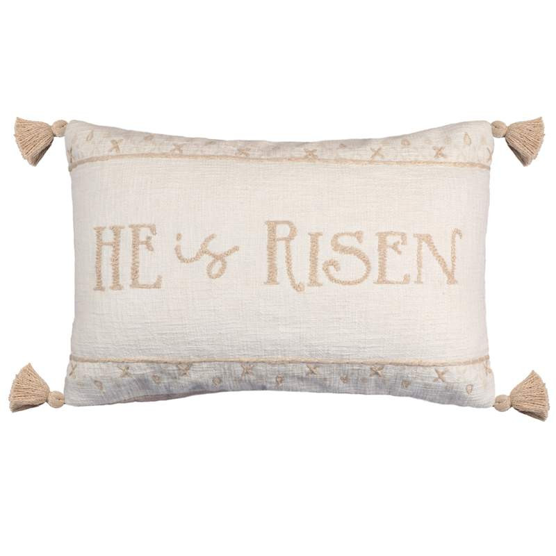 He Is Risen Embroidered Easter Throw Pillow, 14x20 | At Home