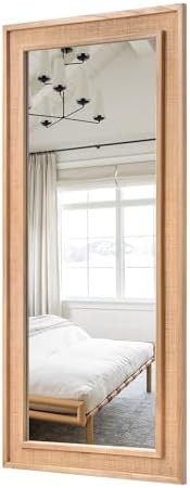 20"x55" Rattan Wall Mirror, Nature Long Rattan Full Length Mirror, Wicker Full Body Mirror, Rusti... | Amazon (US)