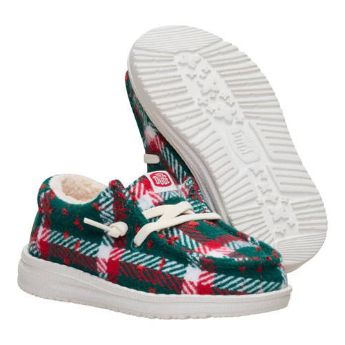 Wally Toddler Confetti Plaid Cozy - Red/Green/Multi | HEYDUDE