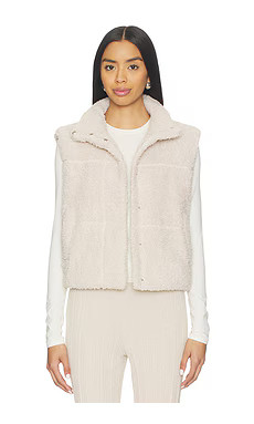Barefoot Dreams Brushed CozyChic Puffer Vest in Stone from Revolve.com | Revolve Clothing (Global)