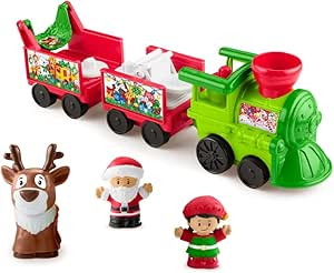 Fisher-Price Little People Toddler Toy Musical Christmas Train with Santa Elf & Reindeer Figures ... | Amazon (US)