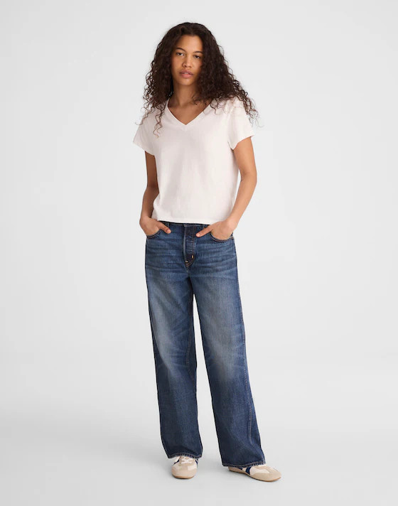 The Relaxed V-Neck Tee in Vintage Jersey | Madewell